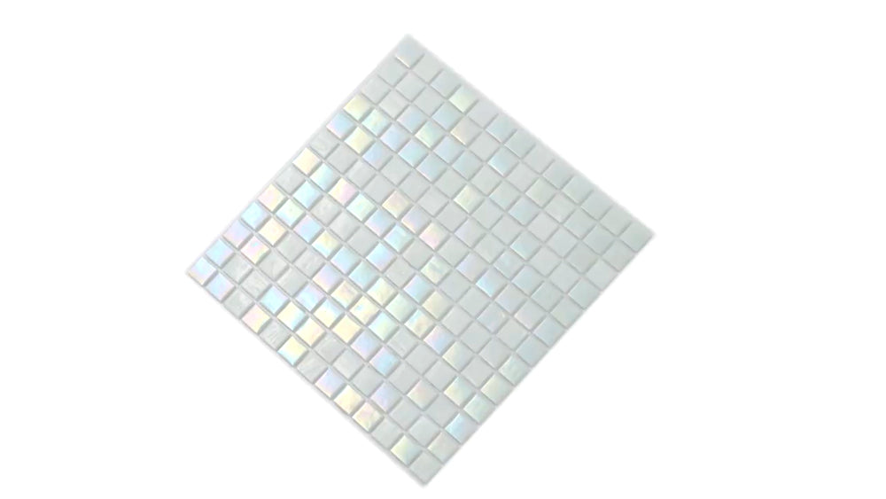 Cotton White 12x12 Glossy Square Glass Mosaic Tile (20 pack, 20 sq ft/case)