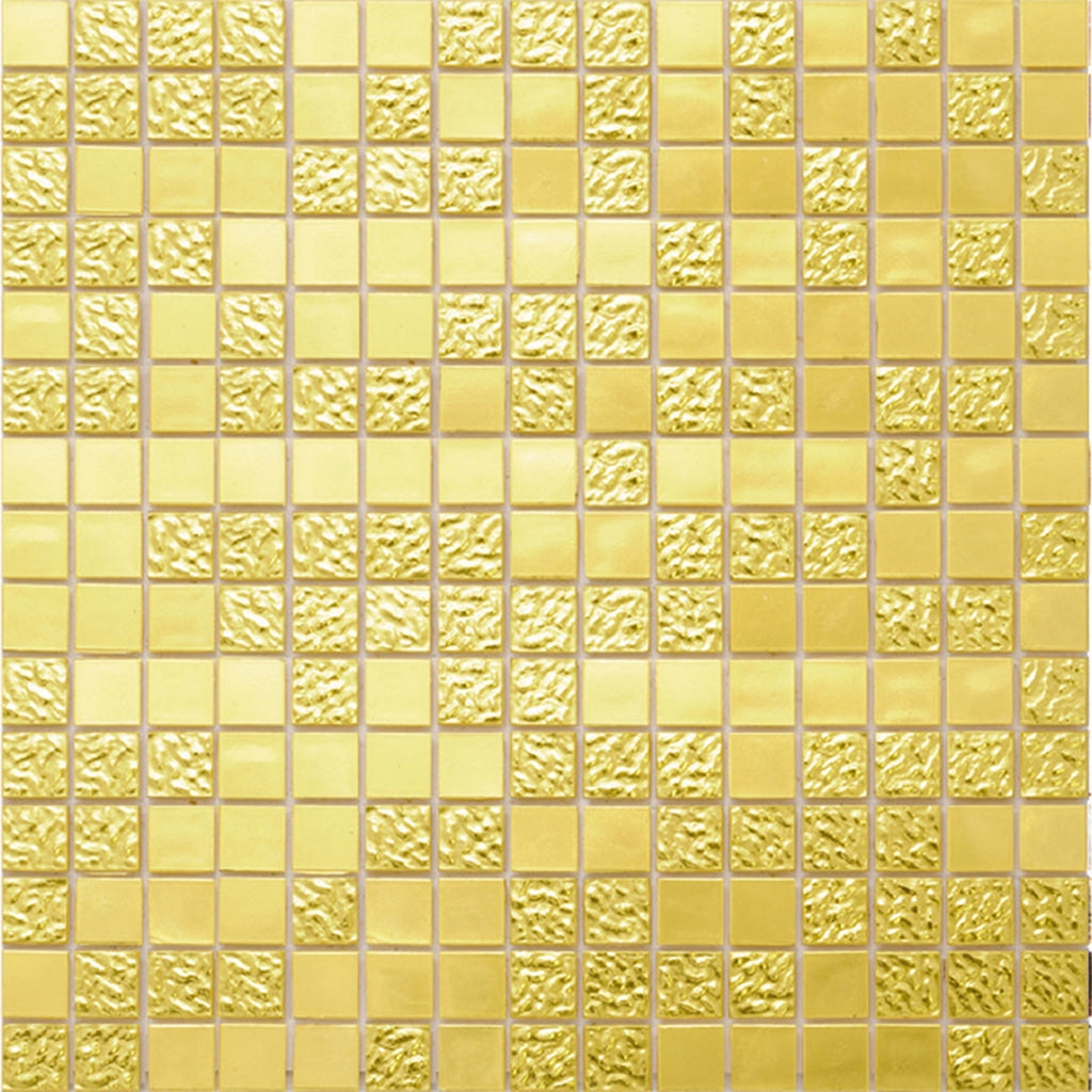 Gold Yellow 12x12 Glossy Uniform Square Glass Mosaic Tile (20 pack, 20 sq ft/case)