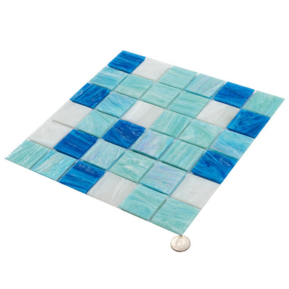 Green White 12x12 Glossy Uniform Square Glass Mosaic Tile (20 pack, 20 sq ft/case)