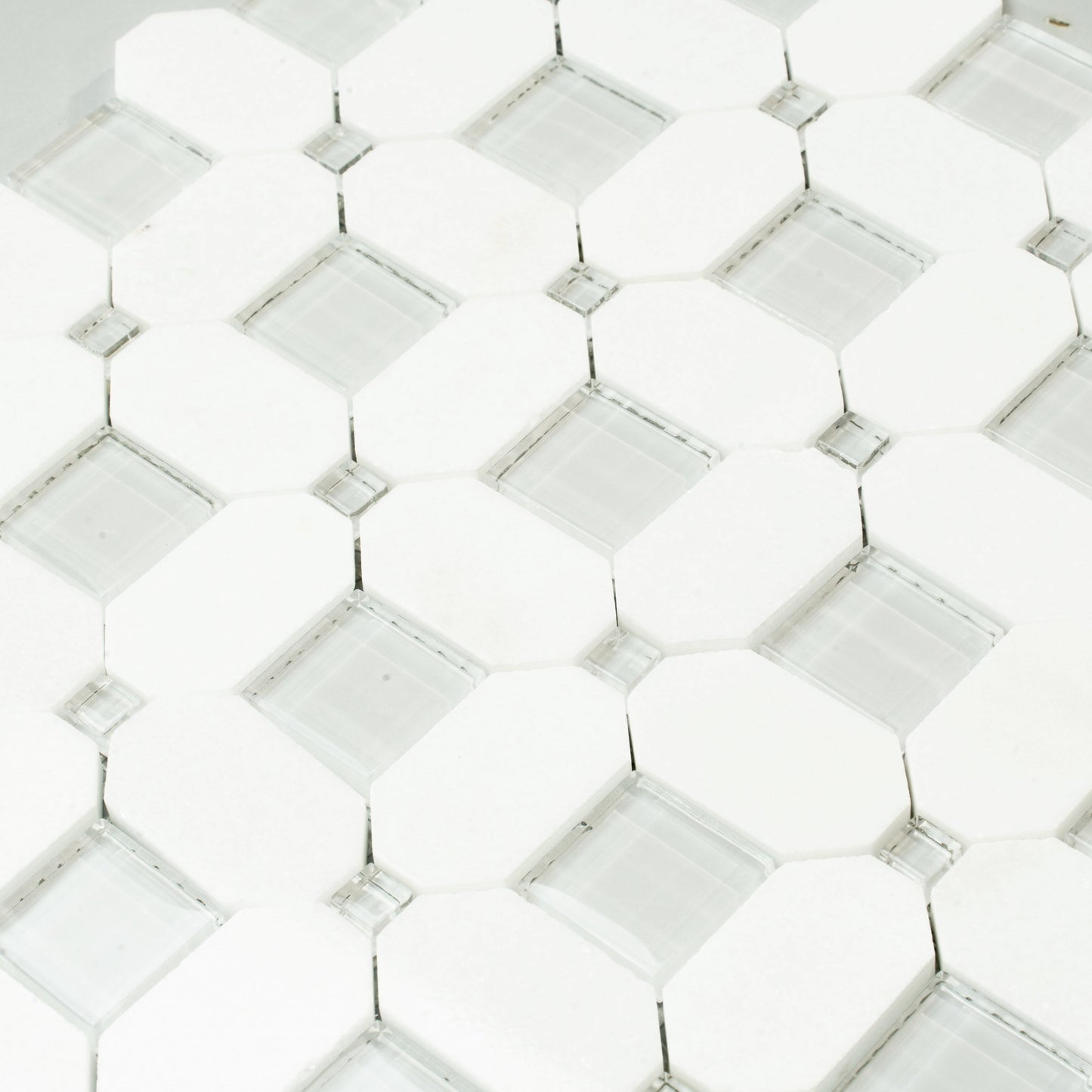 5-Pack White, Blue 12-in x 12-in Polished Glass Wall Tile
