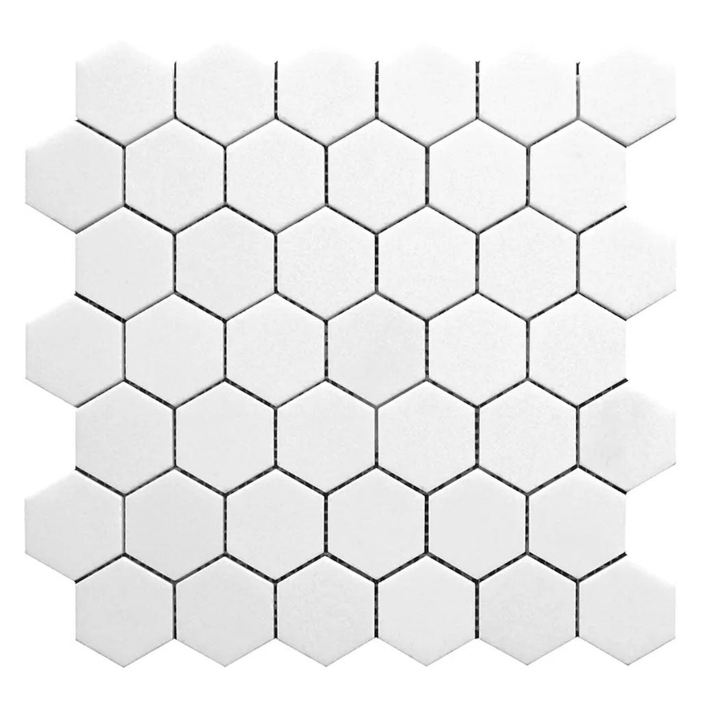 Pearl White 12x12 Polished Hexagon Thassos Marble Mosaic Tile (5 pack, 4.83 sq ft/case)