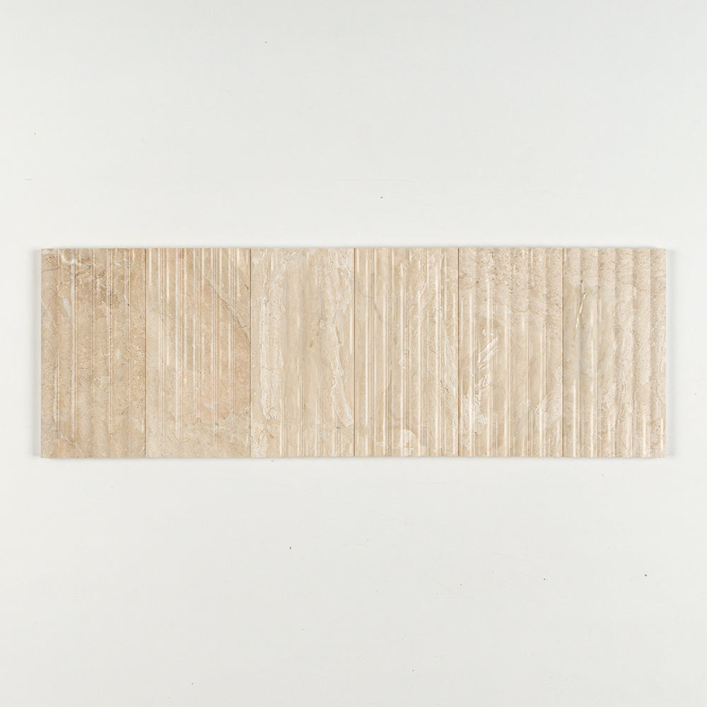 Royal Beige Honed Flute Trim Marble Accent Tiles
