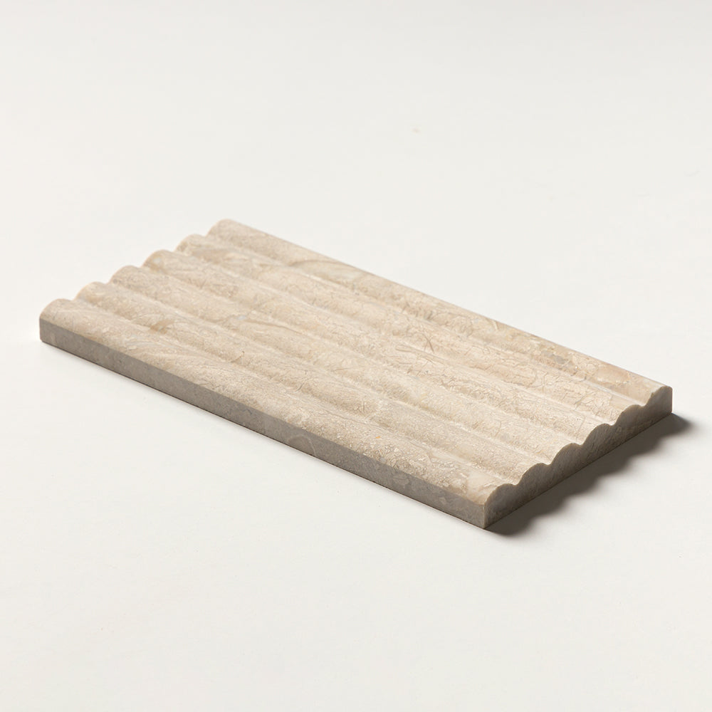 Royal Beige Honed Flute Trim Marble Accent Tiles