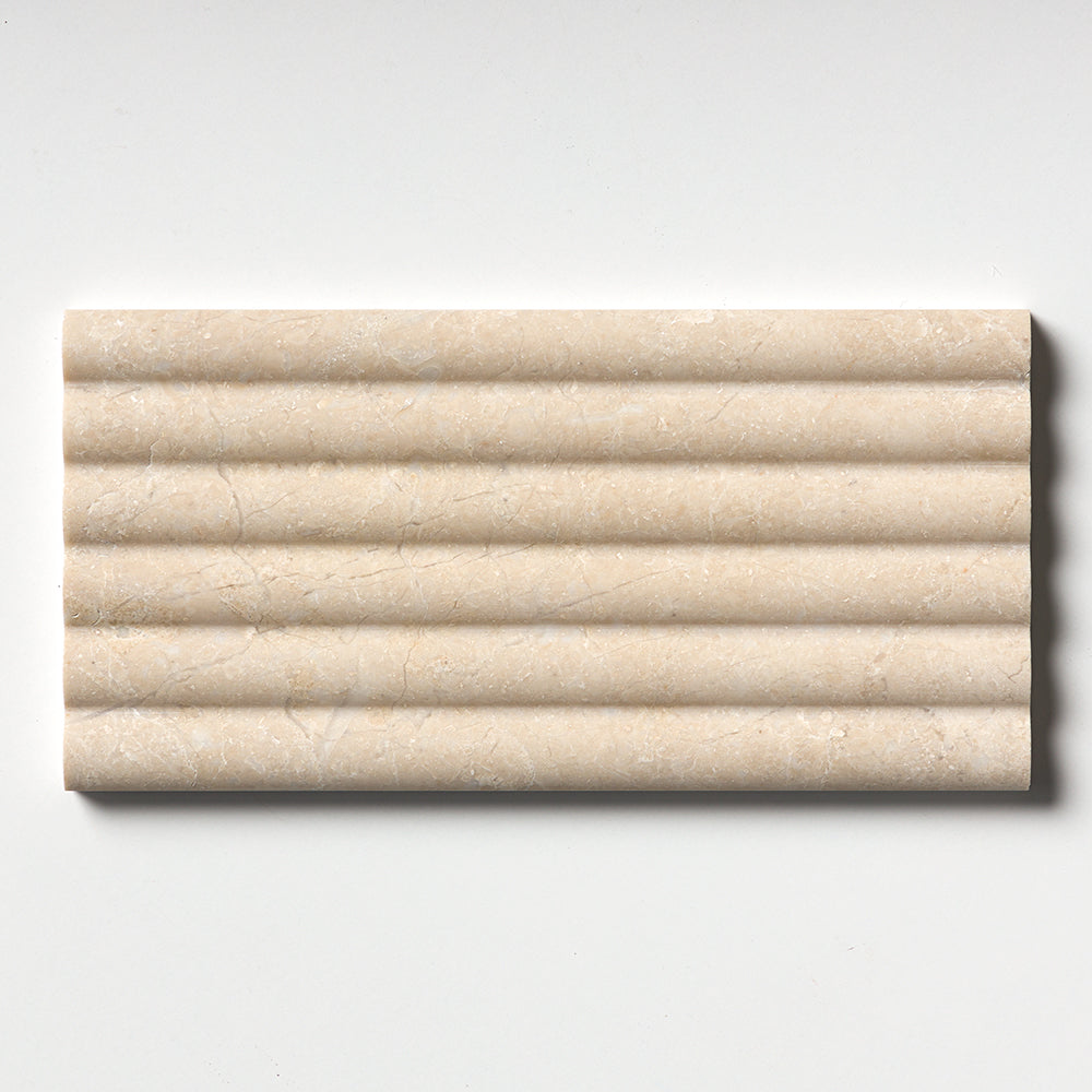 Royal Beige Honed Flute Trim Marble Accent Tiles