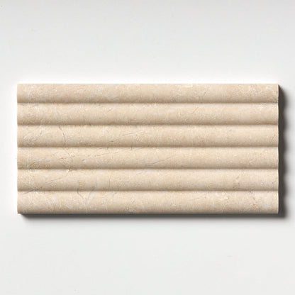 Royal Beige Honed Flute Trim Marble Accent Tiles