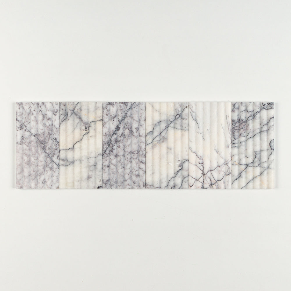 Lilac New York Honed Flute Trim Marble Accent Tiles