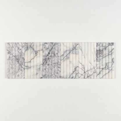Lilac New York Honed Flute Trim Marble Accent Tiles