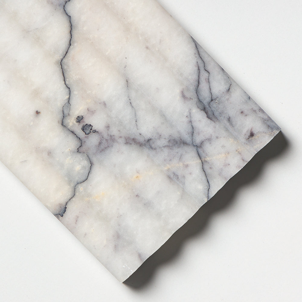 Lilac New York Honed Flute Trim Marble Accent Tiles