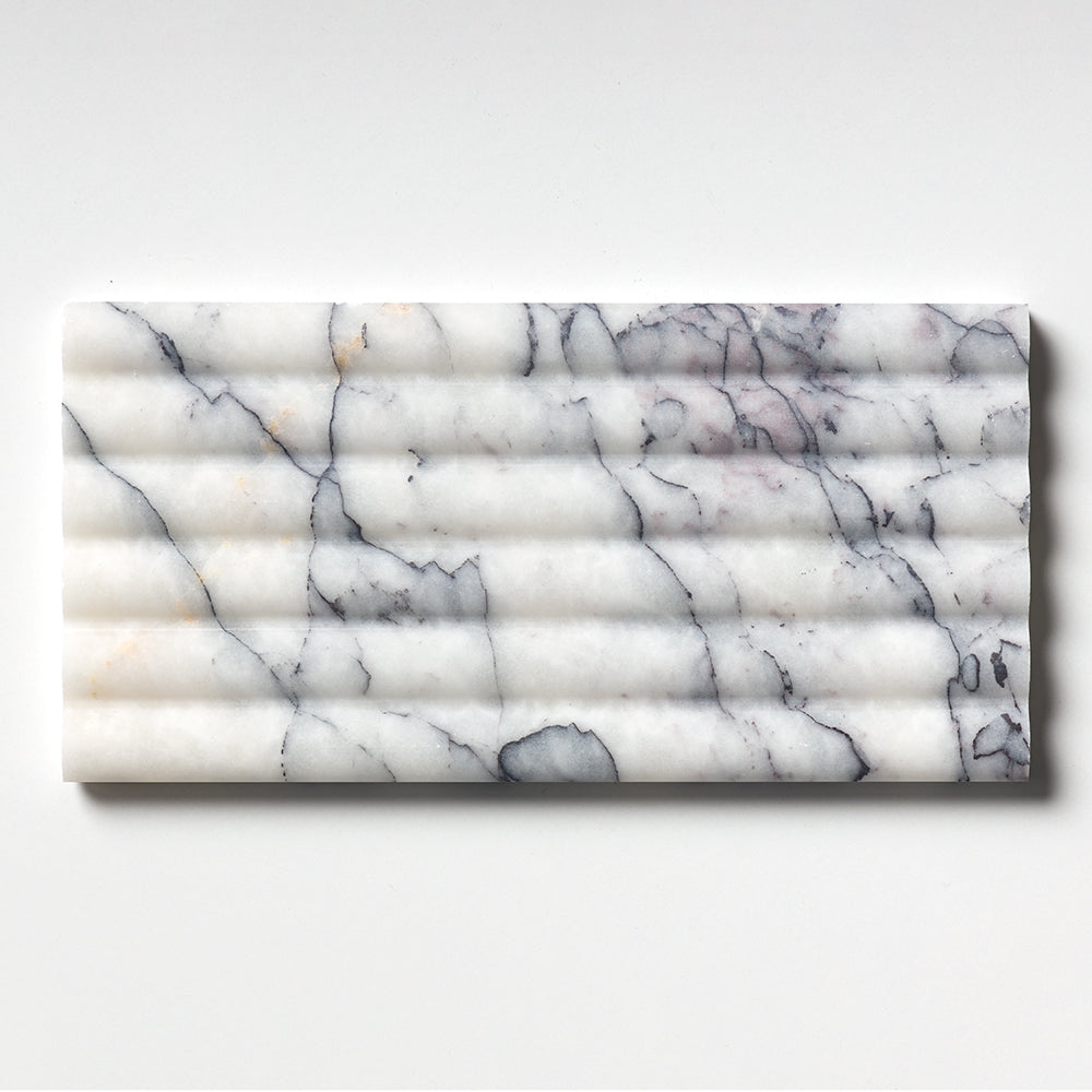 Lilac New York Honed Flute Trim Marble Accent Tiles