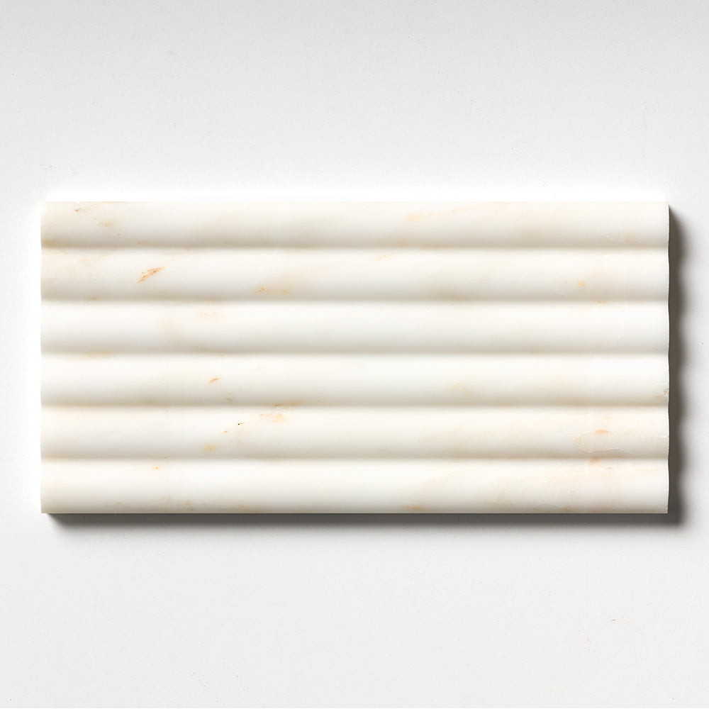 Calacatta Cremo Honed Flute Trim Marble Accent Tiles
