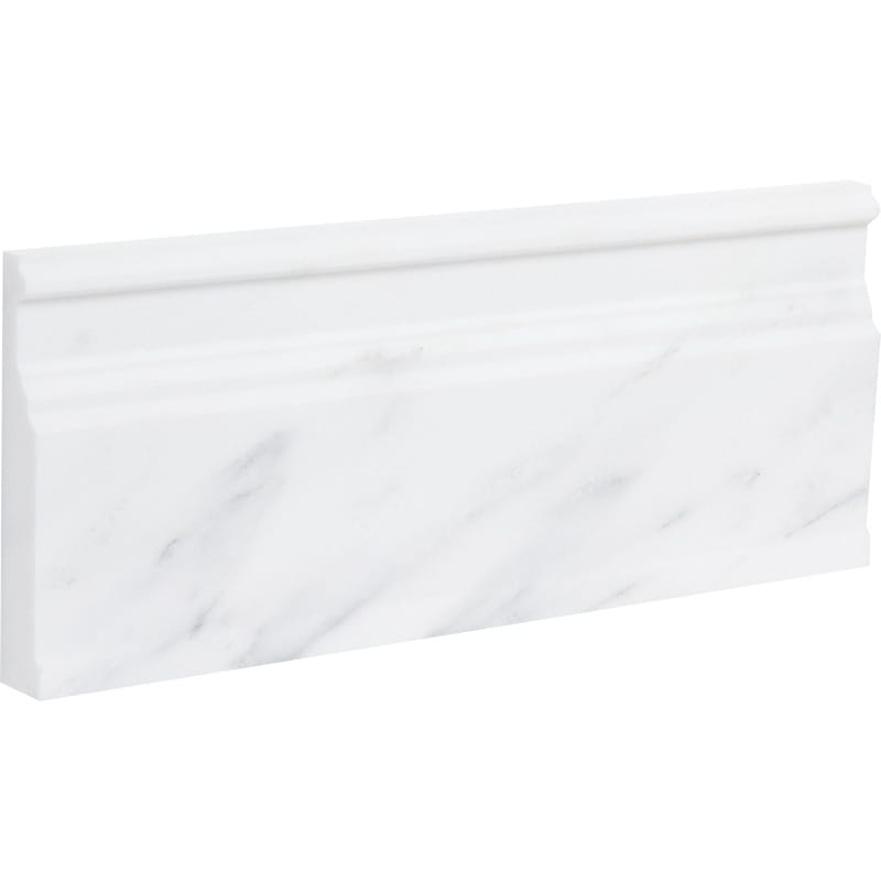 Bella White Polished Modern Base Marble Moldings