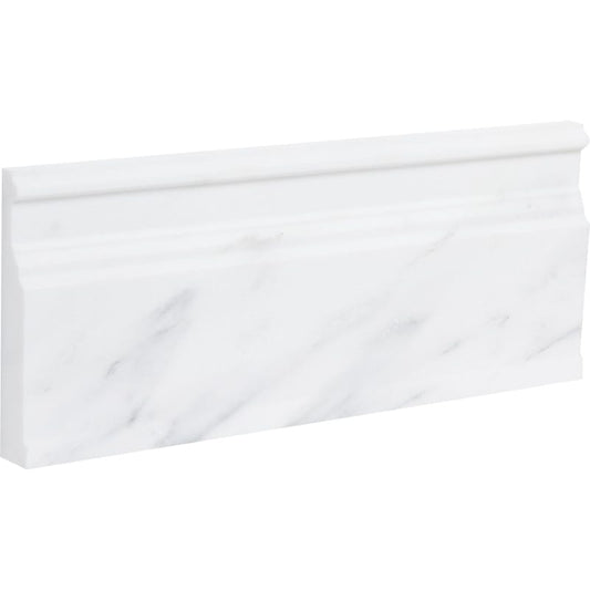 Bella White Polished Modern Base Marble Moldings