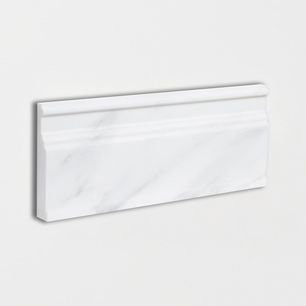 Bella White Honed Modern Base Marble Moldings