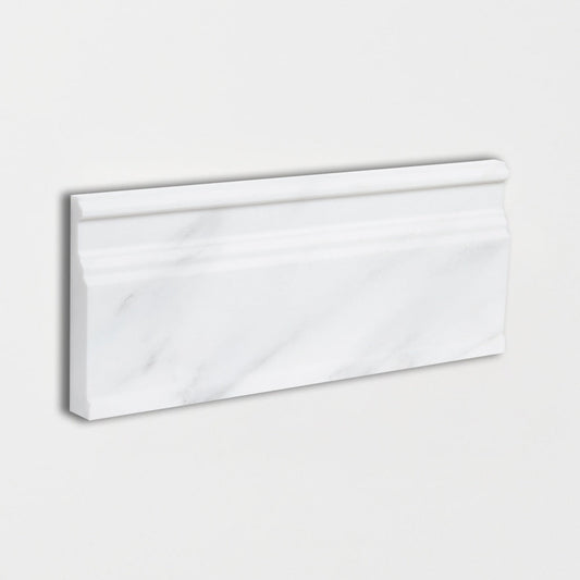 Bella White Honed Modern Base Marble Moldings