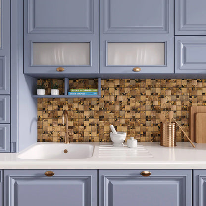 Bronze 12x12 Square Matte Metal Mosaic Tile (5 pack, 4.75 sq ft/case) - Sample