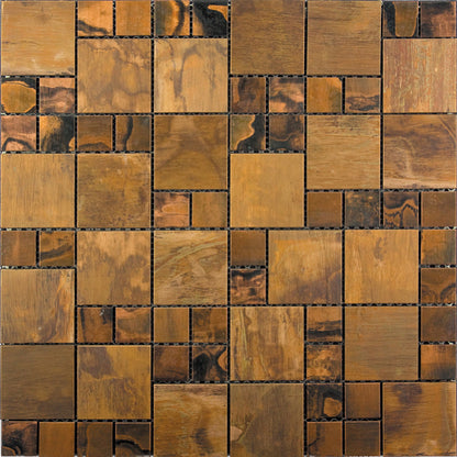 Bronze 12x12 Matte Square Metal Mosaic Tile (5 pack, 4.75 sq ft/case)