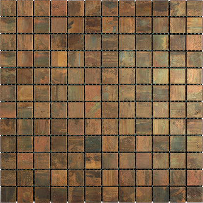 Bronze 12x12 Matte Square Metal Mosaic Tile (5 pack, 4.75 sq ft/case)