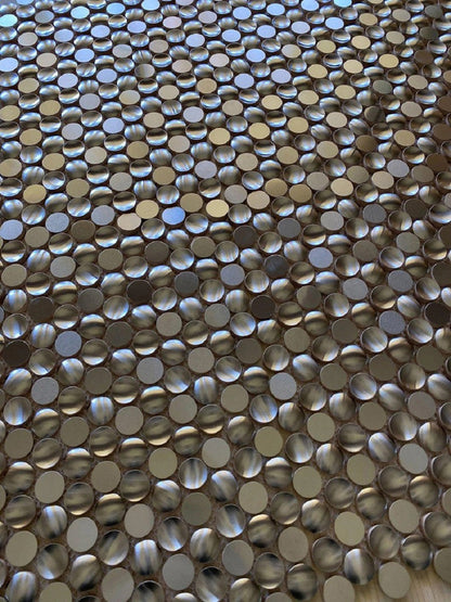 Anchor Gray 12x12 Polished Penny Round Metal Mosaic Tile (5 pack, 4.75 sq ft/case)