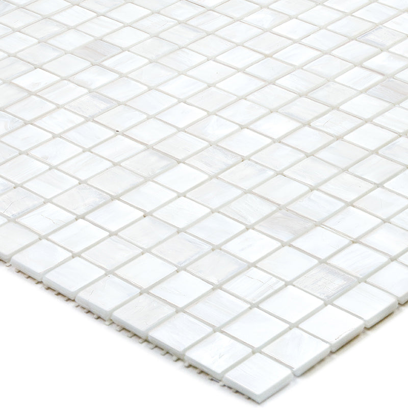 White Dove 12x12 Glossy Uniform Square Glass Mosaic Tile (20 pack, 18.69 sq ft/case) - Sample