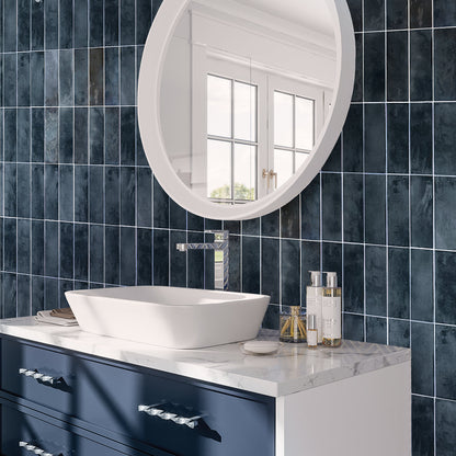 Spruce Blue 2.5x8 Glossy Ceramic Subway Tile (38 pack, 5.38 sq ft/case) - Sample
