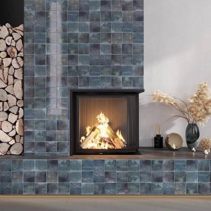Spruce Blue 0.5x8 Glossy Ceramic Pencil Tile Trim (10 pack, 0.7 sq ft/case)