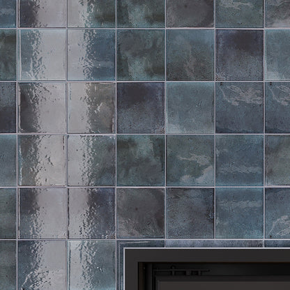 Spruce Blue 4x4 Glossy Square Ceramic Tile (60 pack, 6.48 sq ft/case)