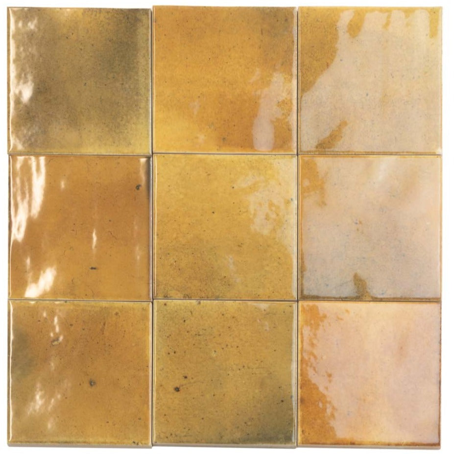Honey Orange 4x4 Glossy Square Ceramic Tile (50 pack, 5.39 sq ft/case) - Sample