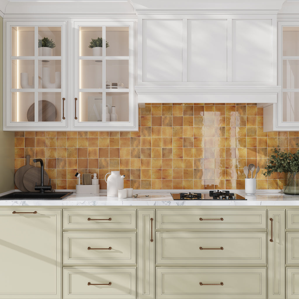 Honey Orange 4x4 Glossy Square Ceramic Tile (60 pack, 6.48 sq ft/case)