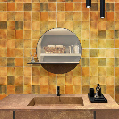 Honey Orange 4x4 Glossy Square Ceramic Tile (50 pack, 5.39 sq ft/case) - Sample