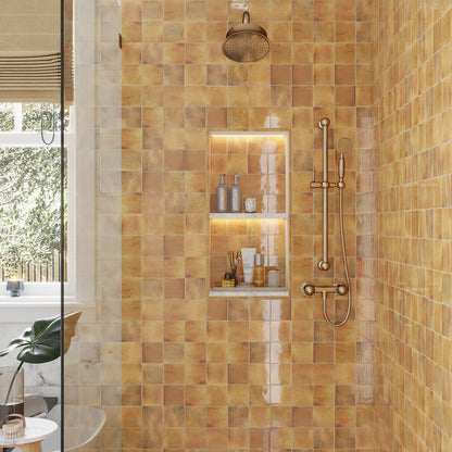 Honey Orange 4x4 Glossy Square Ceramic Tile (60 pack, 6.48 sq ft/case)