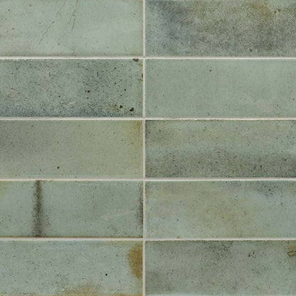 Sage Green 2.5x8 Glossy Ceramic Subway Tile (38 pack, 5.38 sq ft/case) - Sample