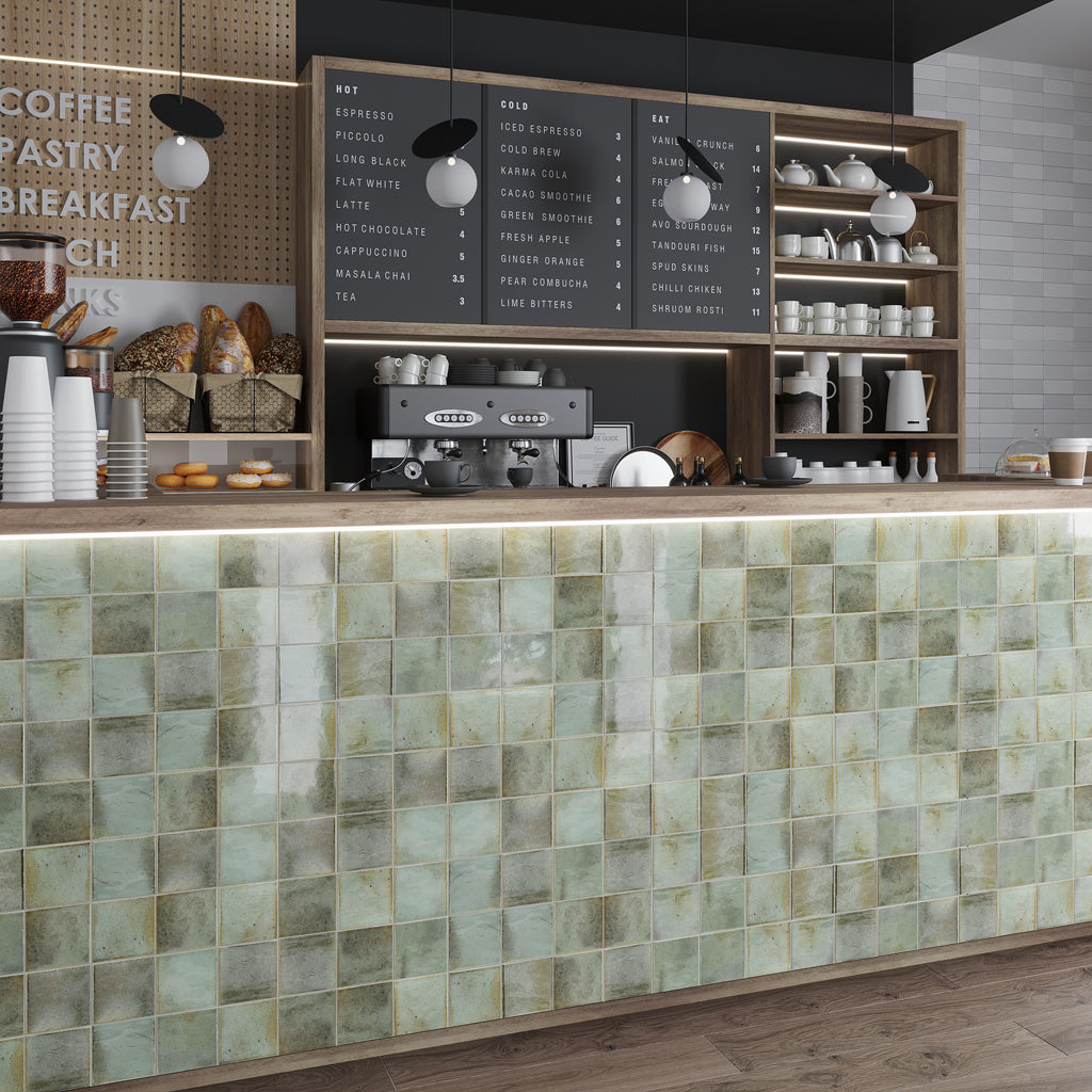 Sage Green 4x4 Glossy Ceramic Subway Tile (60 pack, 6.46 sq ft/case)