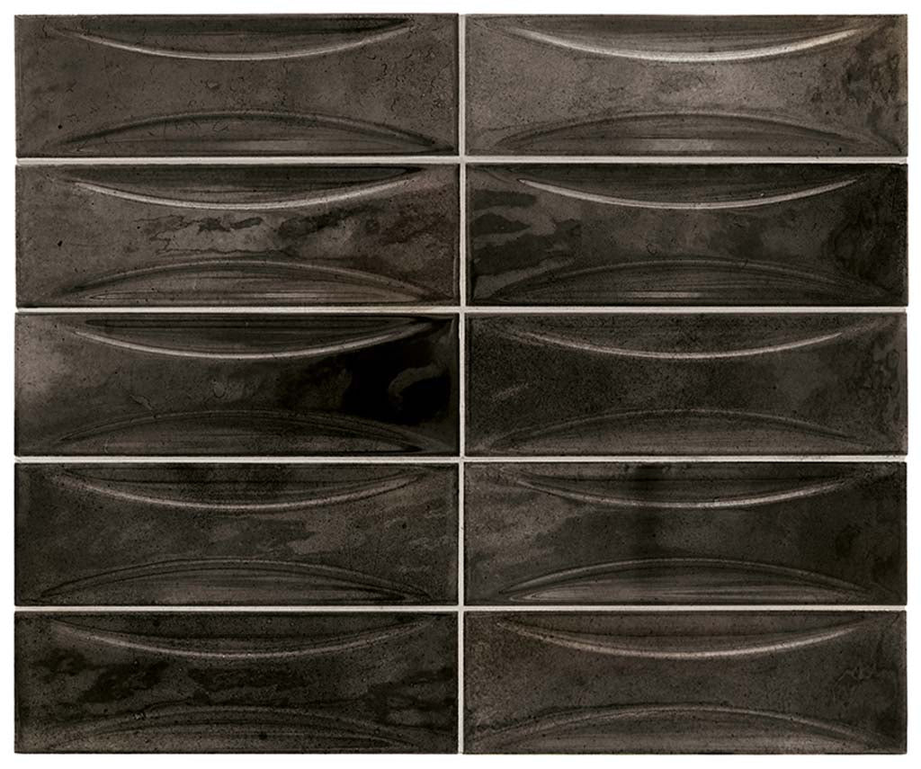 Black 2.5x8 Glossy Ceramic Subway Deco Tile (38 pack, 5.38 sq ft/case) - Sample