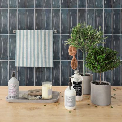Spruce Blue 2.5x8 Glossy Ceramic Subway Deco Tile (38 pack, 5.38 sq ft/case)