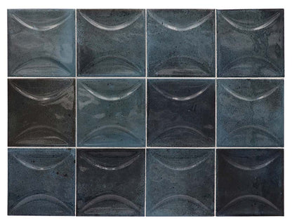 Spruce Blue 4x4 Glossy Ceramic Square Deco Tile (50 pack, 5.39 sq ft/case)