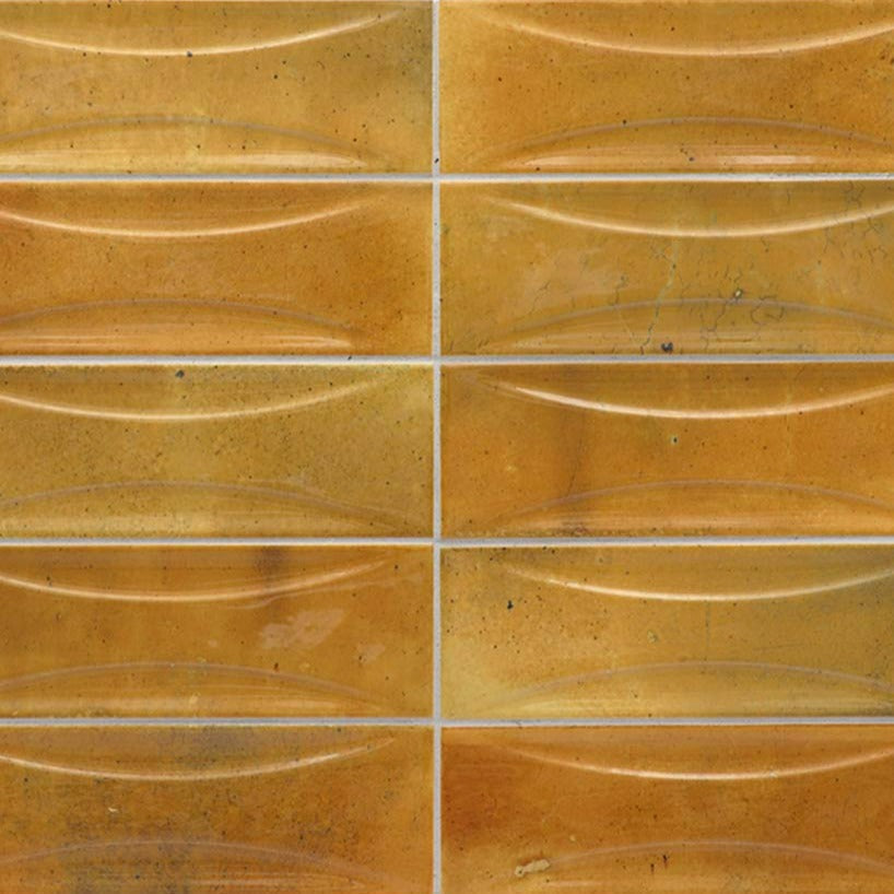 Honey Orange 2.5x8 Glossy Ceramic Subway Deco Tile (38 pack, 5.38 sq ft/case)