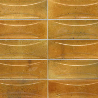 Honey Orange 2.5x8 Glossy Ceramic Subway Deco Tile (38 pack, 5.38 sq ft/case)