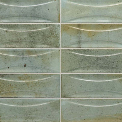Sage Green 2.5x8 Glossy Ceramic Subway Deco Tile (38 pack, 5.38 sq ft/case)
