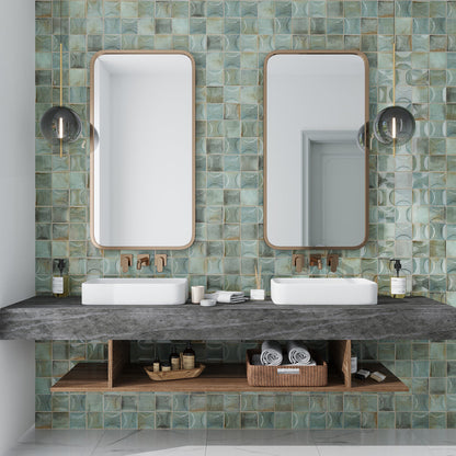 Sage Green 4x4 Glossy Ceramic Subway Tile (60 pack, 6.46 sq ft/case)