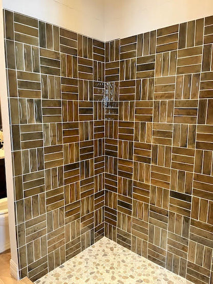 Olive Green 2.5x8 Glossy Ceramic Subway Deco Tile (38 pack, 5.38 sq ft/case)