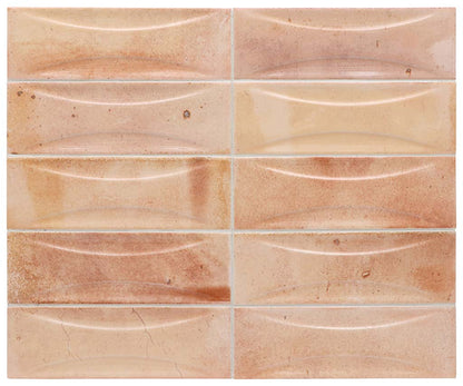 Pink 2.5x8 Glossy Ceramic Subway Deco Tile (38 pack, 5.38 sq ft/case) - Sample