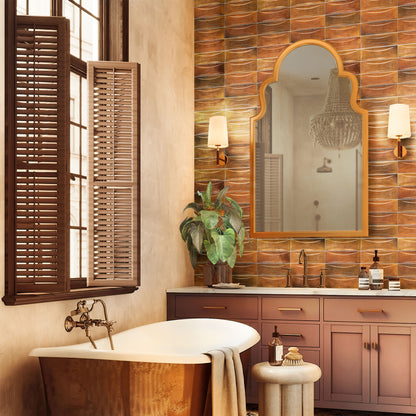 Red 2.5x8 Glossy Ceramic Subway Deco Tile (38 pack, 5.38 sq ft/case) - Sample