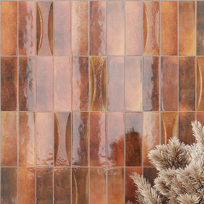 Red 2.5x8 Glossy Ceramic Subway Deco Tile (38 pack, 5.38 sq ft/case)
