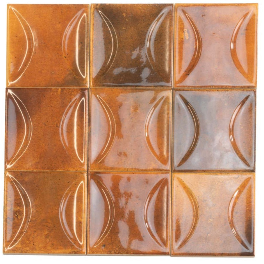 Red 4x4 Glossy Ceramic Square Deco Tile (60 pack, 6.48 sq ft/case) - Sample