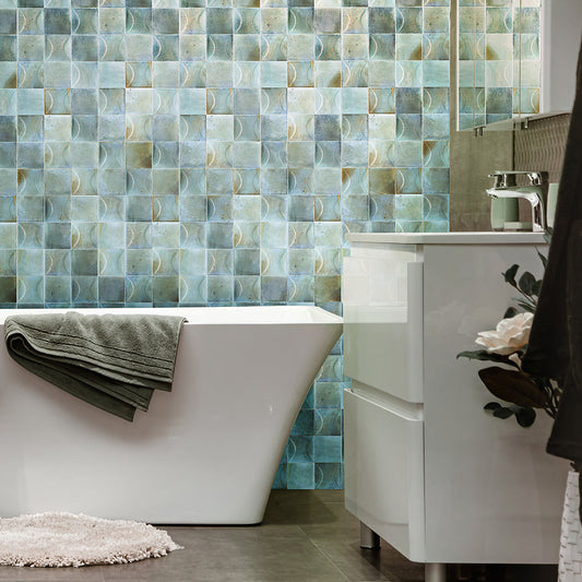 Blue 4x4 Glossy Ceramic Square Deco Tile (60 pack, 6.48 sq ft/case) - Sample