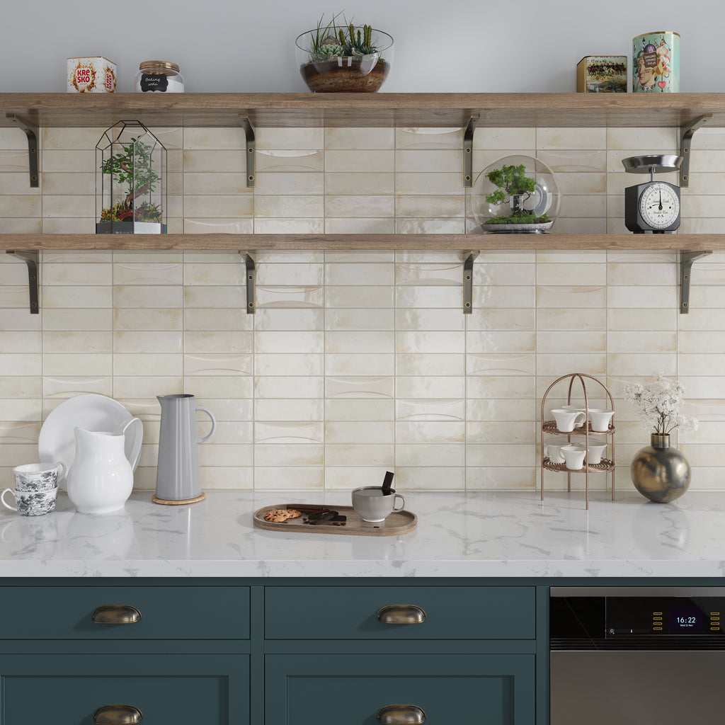 White 2.5x8 Glossy Ceramic Subway Tile (38 pack, 5.38 sq ft/case) - Sample