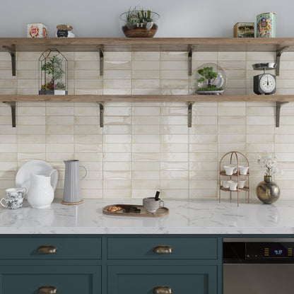 White 2.5x8 Glossy Ceramic Subway Tile (38 pack, 5.38 sq ft/case) - Sample