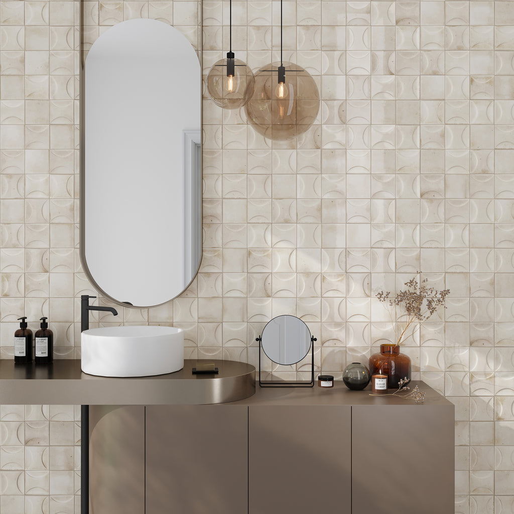 White 4x4 Glossy Ceramic Square Deco Tile (60 pack, 6.68 sq ft/case)