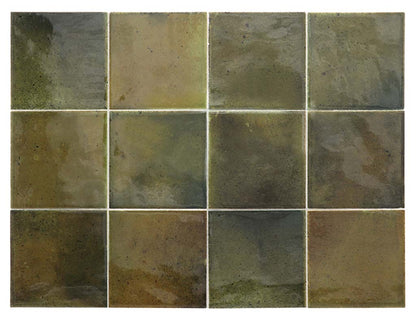 Olive Green 4x4 Glossy Square Ceramic Tile (60 pack, 6.46 sq ft/case)