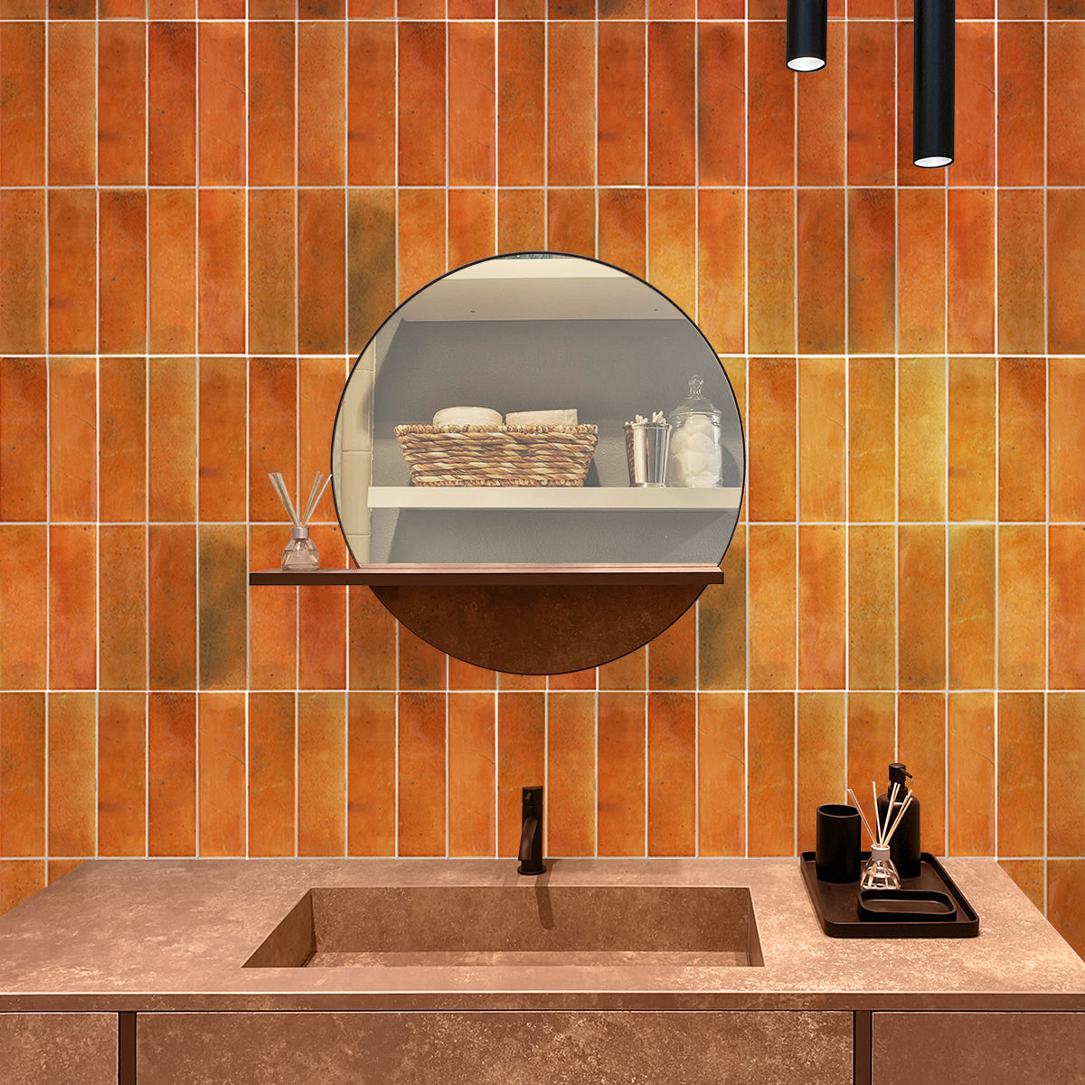 Red 2.5x8 Glossy Ceramic Subway Tile (38 pack, 5.38 sq ft/case)